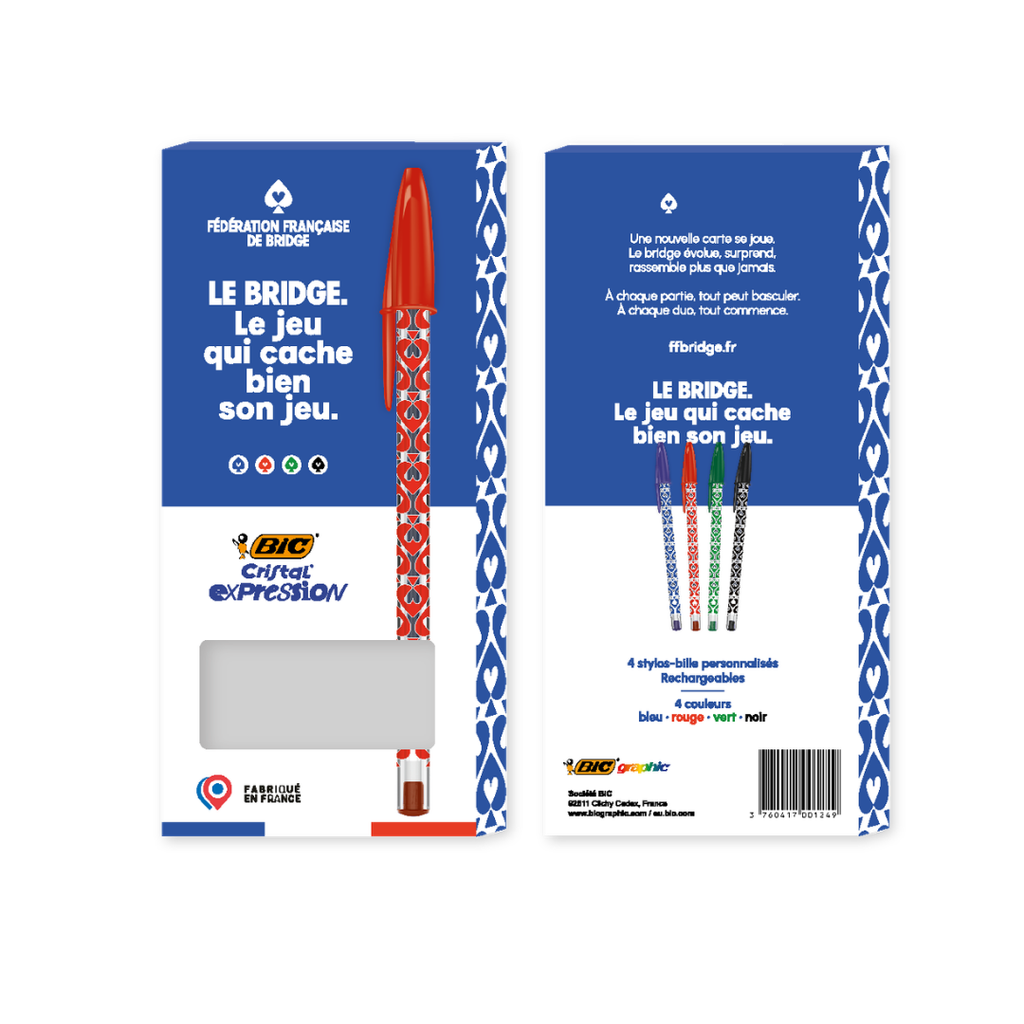 COFFRET DE 4 STYLOS BIC CRISTAL